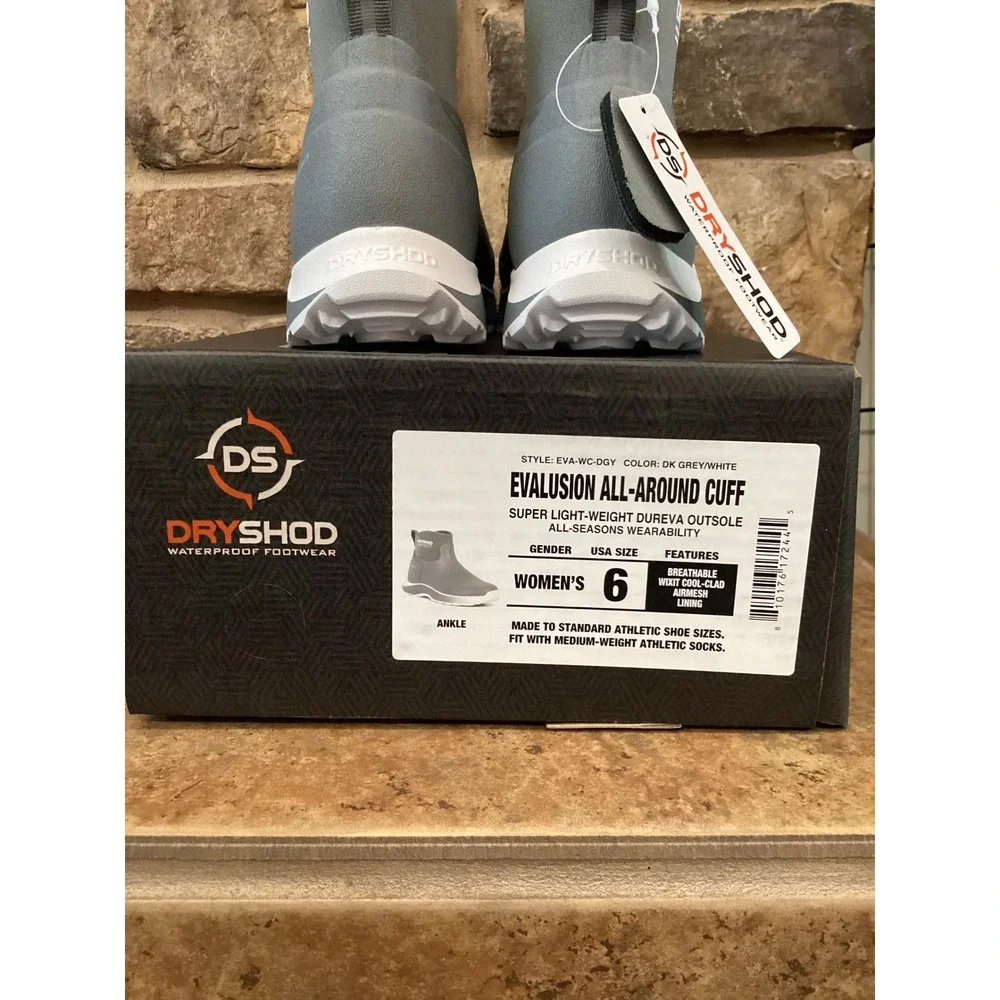 Dryshod Evalusion All-Around Cuff Boots Grey White Waterproof Womens 6 New